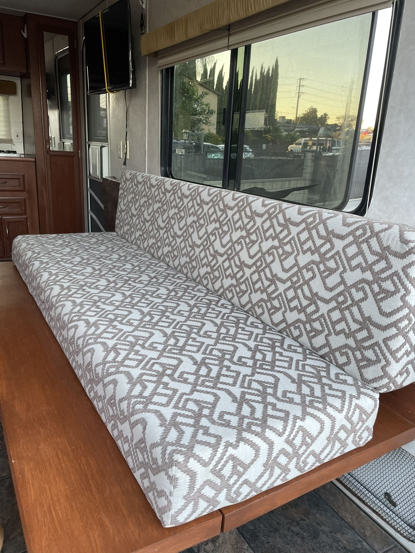 RV Toy Hauler Wall Couch Bed
