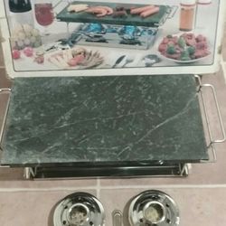 Eurita Hot Stone Tabletop Indoor Bbq Grill Natural Stone 