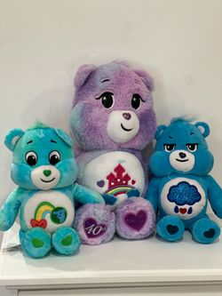 Care Bears Plush Lot - 40th Anniversary Care-a-Lot Bear, I Care Bear, and Grumpy Bear