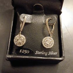Silver Diamond Earings