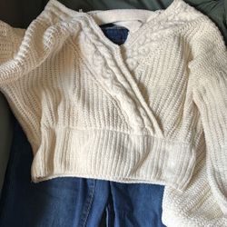 Crop top sweater long sleeve