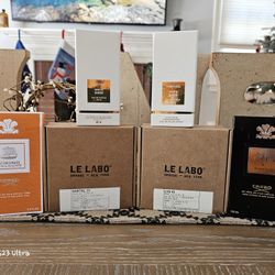 Creed Aventus, Viking Cologne, TF White Suede, Le Labo Santal 33 & Lys 41..