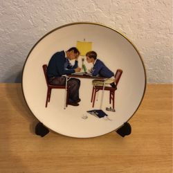 Norman Rockwell Winter- A Tough One Plate 