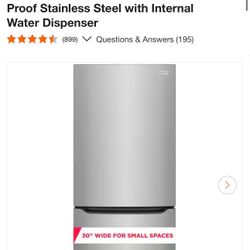 Frigidaire Gallery 30” Counter-Depth Bottom Freezer Refrigerator – Stainless Steel (Like New) $1250.00