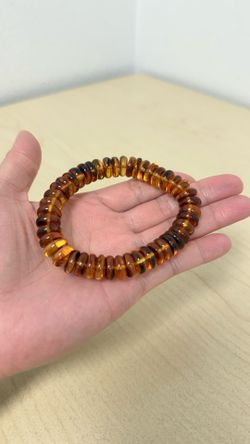 Genuine Natural Amber Stretch Bracelet – Honey & Cognac Amber Beads
