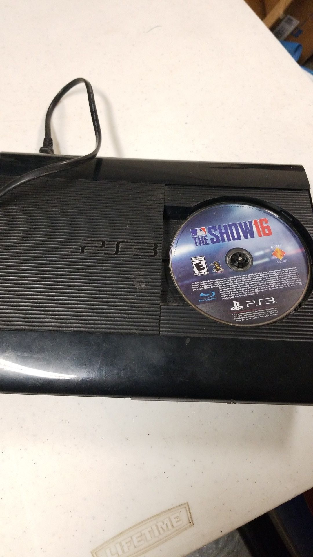 PS3 with a the show 16 game. It is 250GB