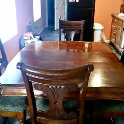 solid dining set 6 chairs 