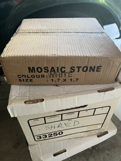 Boxes Of Mosaic Stone Tile Sheets