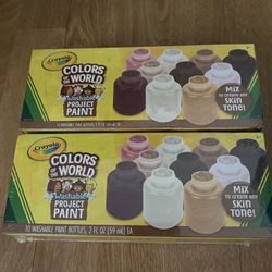 2 BOXES Crayola Color of the World Washable Project Paint 10 Bottles 2oz each