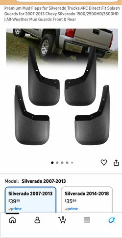 Mud Flaps for Silverado Trucks,4PC Direct Fit Splash Guards for 2007-2013