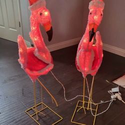 Outdoor Christmas Flamingo Decorations 