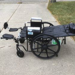 24” Healthline Recliner Wheelchair 