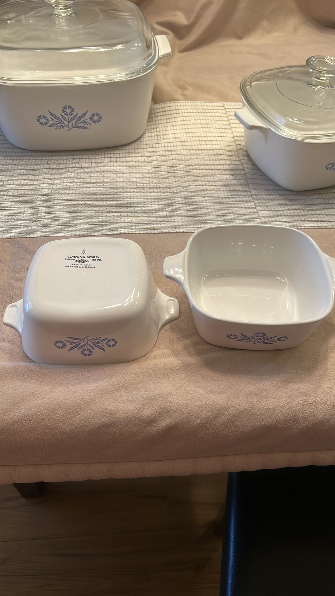 2-22 oz P series (P-43-B) single serve 1970’s casserole dish.