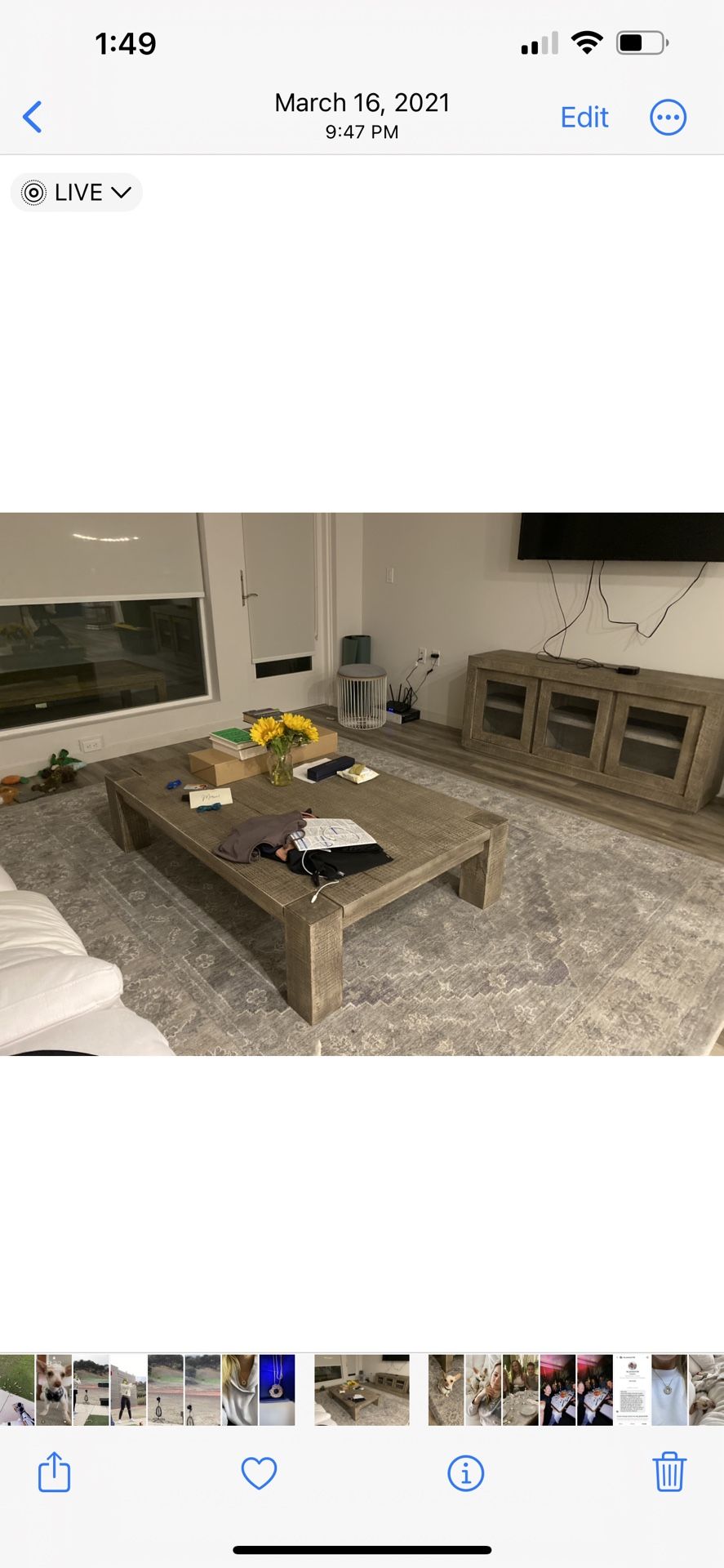 RH Coffee Table And Media Console Reclaimed Grey Oak ** Make An Offer