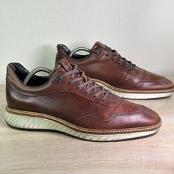 ECCO MEN'S ST.1 HYBRID DERBY SHOES Size US 9-9,5 Brown leather MSRP 250
