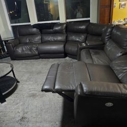 REAL LEATHER Chair And A Half And Sectional