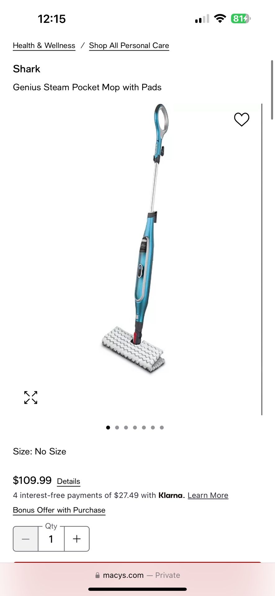 SHARK GENIUS STEAM MOP