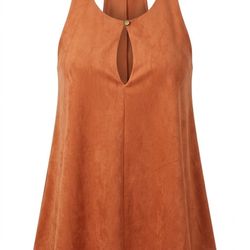 Faux suede sleeveless tank top, She and Sky, size L