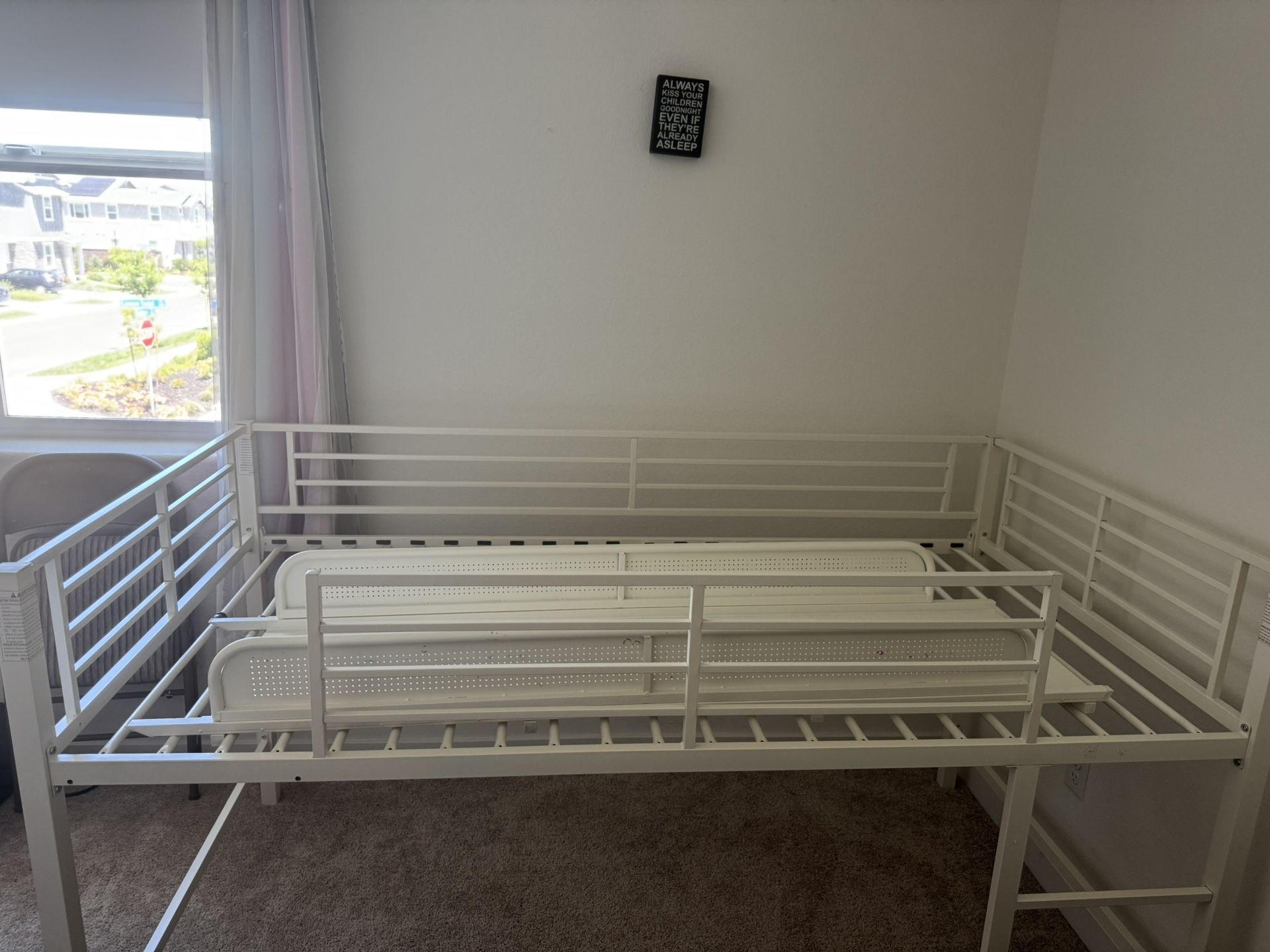 Twin bunk bed with slide
