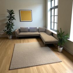 Sleek Modern Tan Sectional with Chaise – Low Profile Design (WE DELIVER)