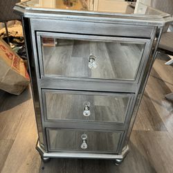 Glass Nightstand Decorative End Side Table 