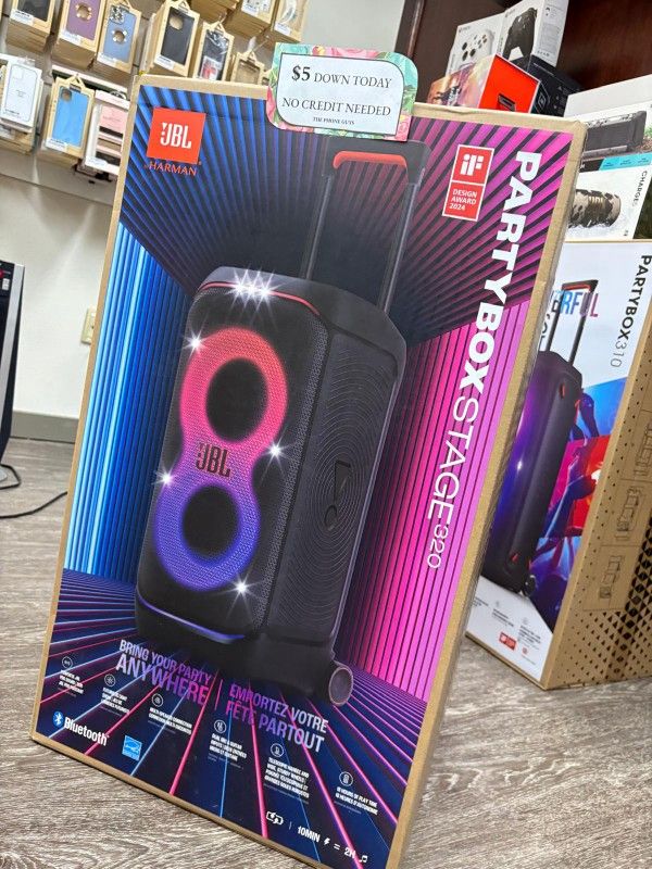 Jbl PartyBox Stage 320 Bluetooth Speaker New - Pay $1 today and pay the rest later -