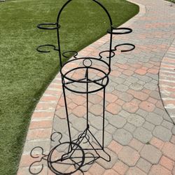 Wrought Iron Plant Stand 40” With 6 Pot Holders