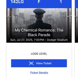3 My Chem Tickets Dodger Stadium Night 2 July 27
