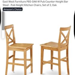 2 Counter Height Wood Chairs