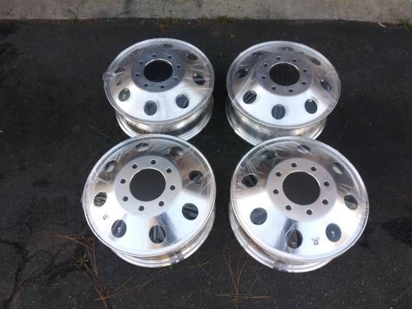 Polished ALCOA aluminum dually rims, Ford, Dodge, Chevy GMC, 8 on 6.5