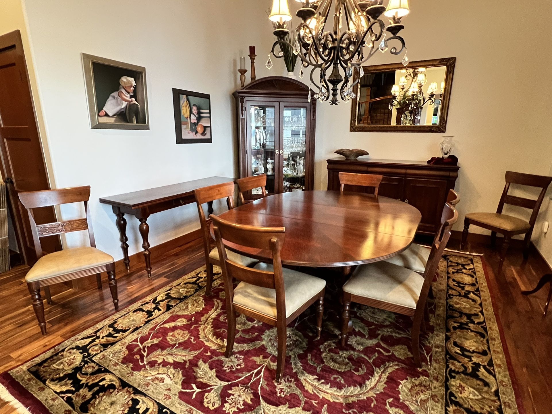Ethan Allen 8 Chair Full Dining Room Set