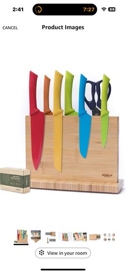 Magnetic Bamboo Knife Block Stand – Great Condition