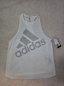 NWT Adidas Badge of Sport Muscle Tank Top White Women's M