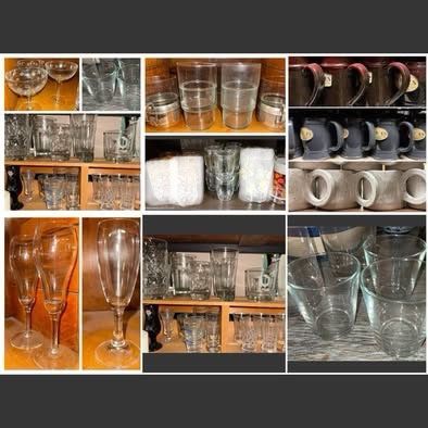 FREE Wine Glasses, Champagne Glasses, Demitasse Glasses. Martini Glasses. Drinking Glasses. Juice. 2 mugs for free.