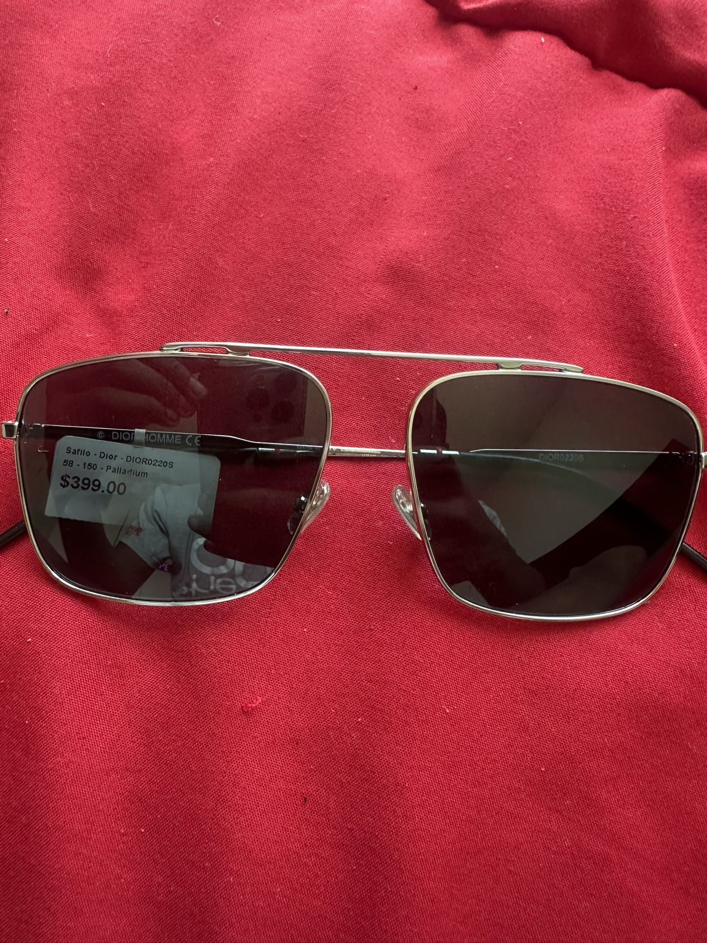 Dior Sunglasses DIOR0220S 010IR 58mm Black Palladium Grey Lens Square 0220S