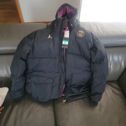 Nike Jordan PSG Black And Maroon Parka Jacket