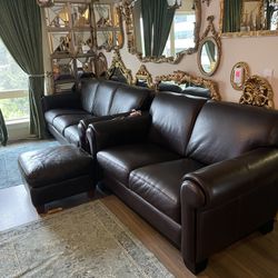 Leather Couch, Sofa and ottoman ( From Macys )