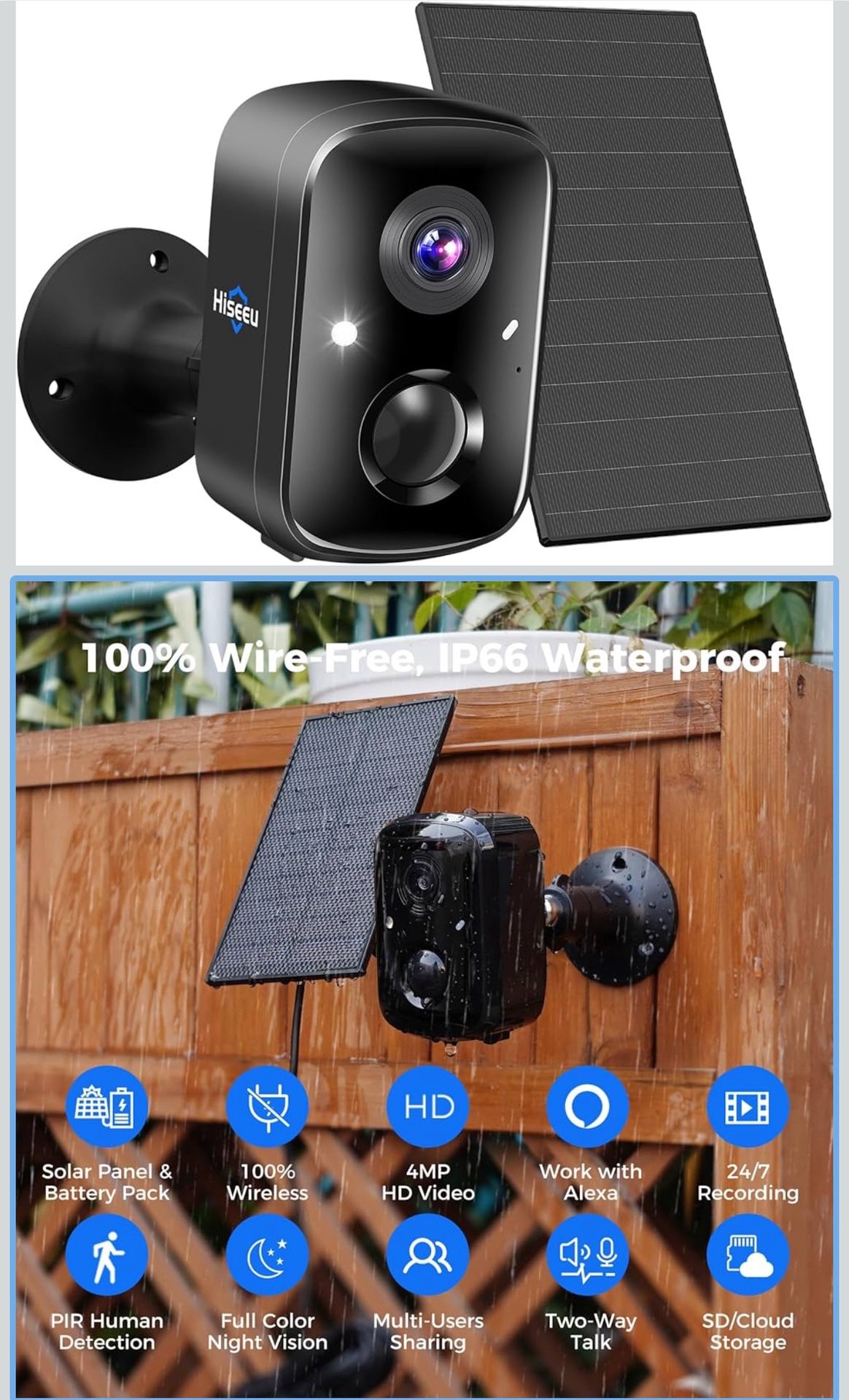  Security Camera Wireless Solar Power 