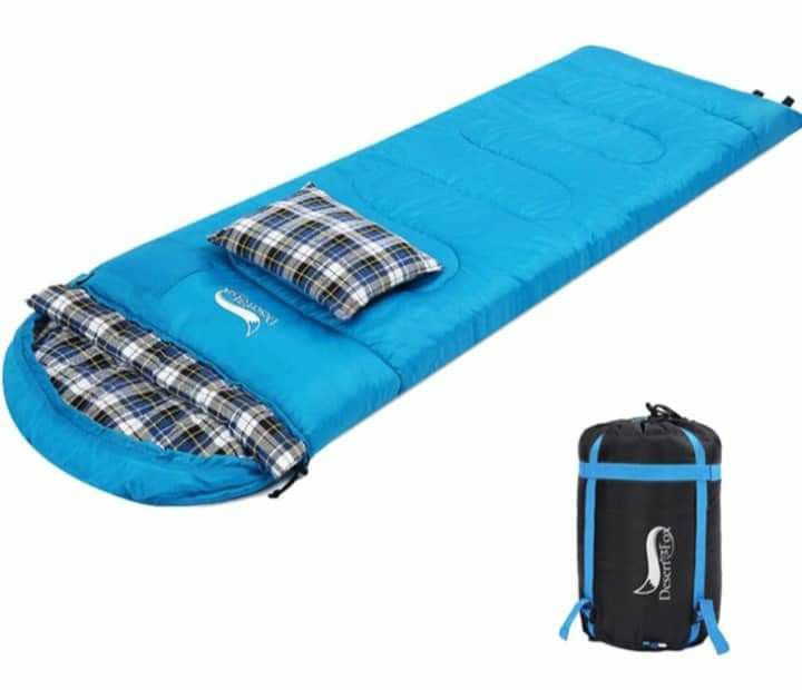 DESERT & FOX 
cotton flannel sleeping bags with pillow,
4 season warm & cold weather envelope sleeping bag
