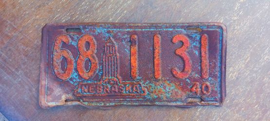 Vintage Nebraska license plate
