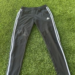 ADIDAS Climacool Track Pants Joggers Black White 3 Stripes Zip Pockets Mens Sz Small 