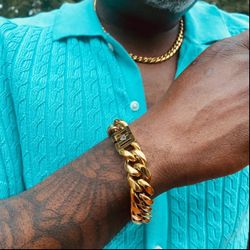 KLASSIC STATEMENT  THE GOLD CUBAN HEAVYWEIGHT BRACELET