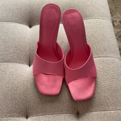 Pink Satin Sandals 