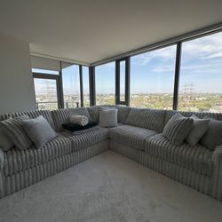 Cozy Light Grey Fur Sofa 