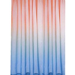 Gradient Curtain Sheer 78 Inches Length Orange and Blue Rod Pocket Voile Drape for Sliding Glass Door Window Tulle Curtains for Living Room, 1 Panel W
