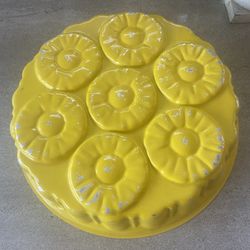 Vintage Pineapple Upside Down Cake Pan Lemon Yellow