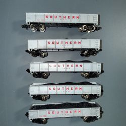 5 BACHMANN SOUTHERN PACIFIC Gondolas W/LOAD SILVER N100