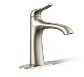 Kohler Easmor Single-Handle Single Hole Bathroom Faucet in Vibrant Brushed Nickel
