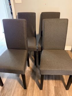 4 Gray Upholstered Dining Chairs