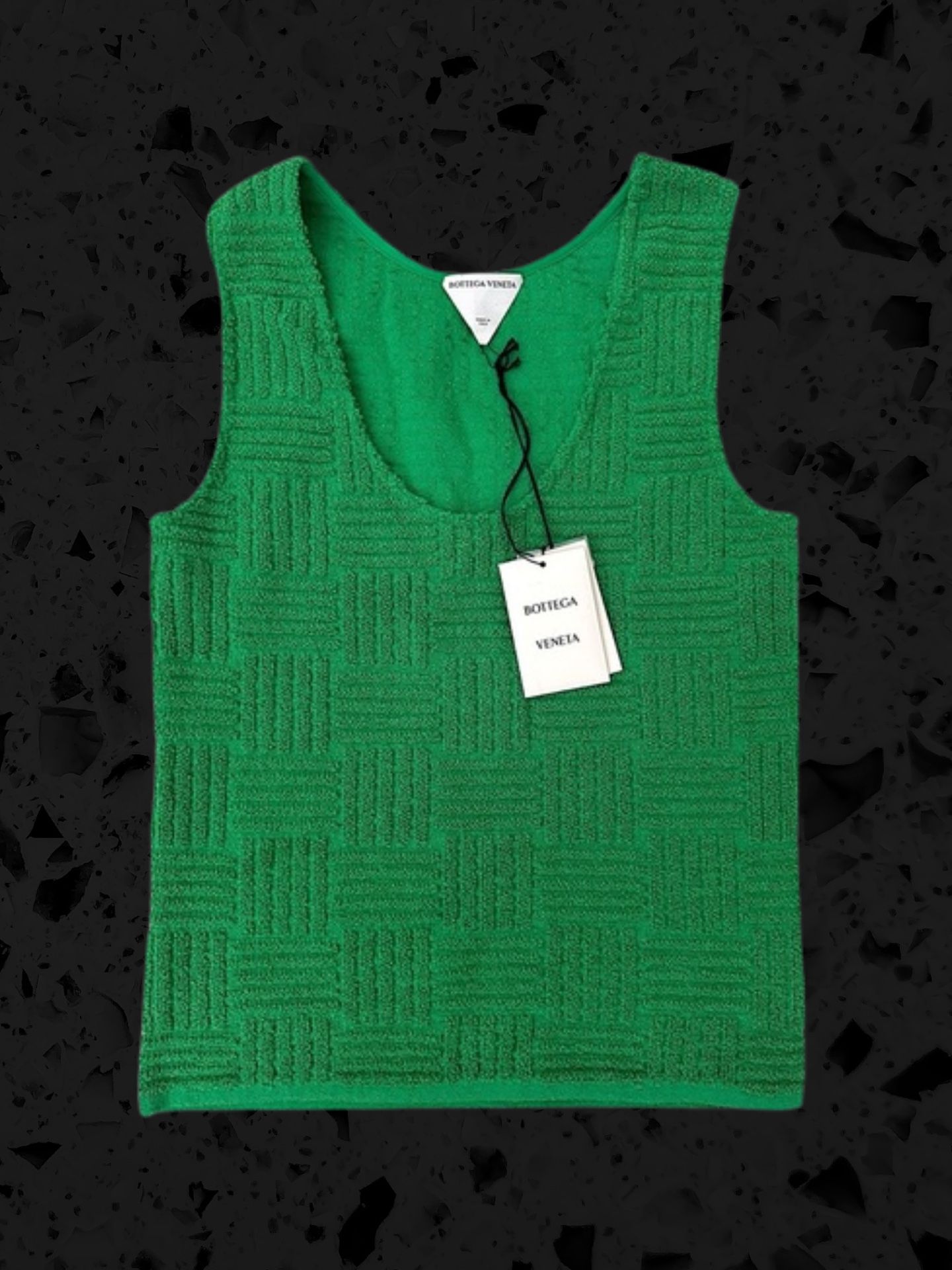 Bottega Veneta Jacquard Tank Top- Size: XS. Color: Parakeet